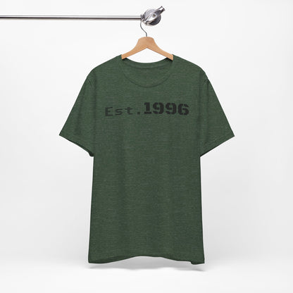 Established 1996 Unisex T-Shirt, Vintage Year Tee, Birth Year Gift, Casual Fashion, Personalized Graphic Tee - TRV