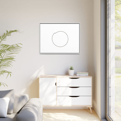 Minimal Circle Line Matte Canvas Framed | Modern Abstract Wall Art