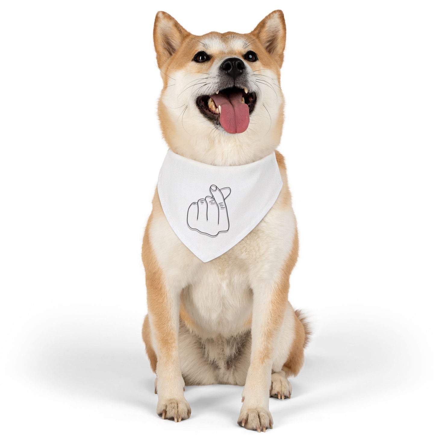 Charming Pet Bandana Collar with Love Gesture - Cute & Stylish Accessory for Dogs