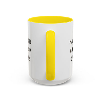 Coffee Mug — “Happiness Is A Warm Cup Of Coffee” Accent Ceramic Mug (11/15 oz)
