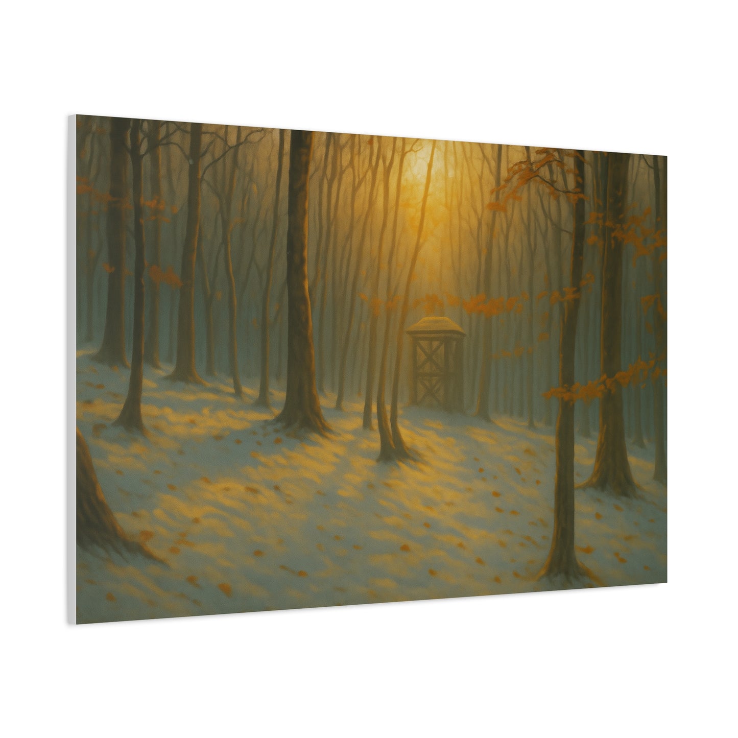 Matte Canvas Wall Art, Scenic Nature Print, Calm Forest Decor, Cozy Home Aesthetic, Autumn Landscape, Gift for Nature Lovers - TRV