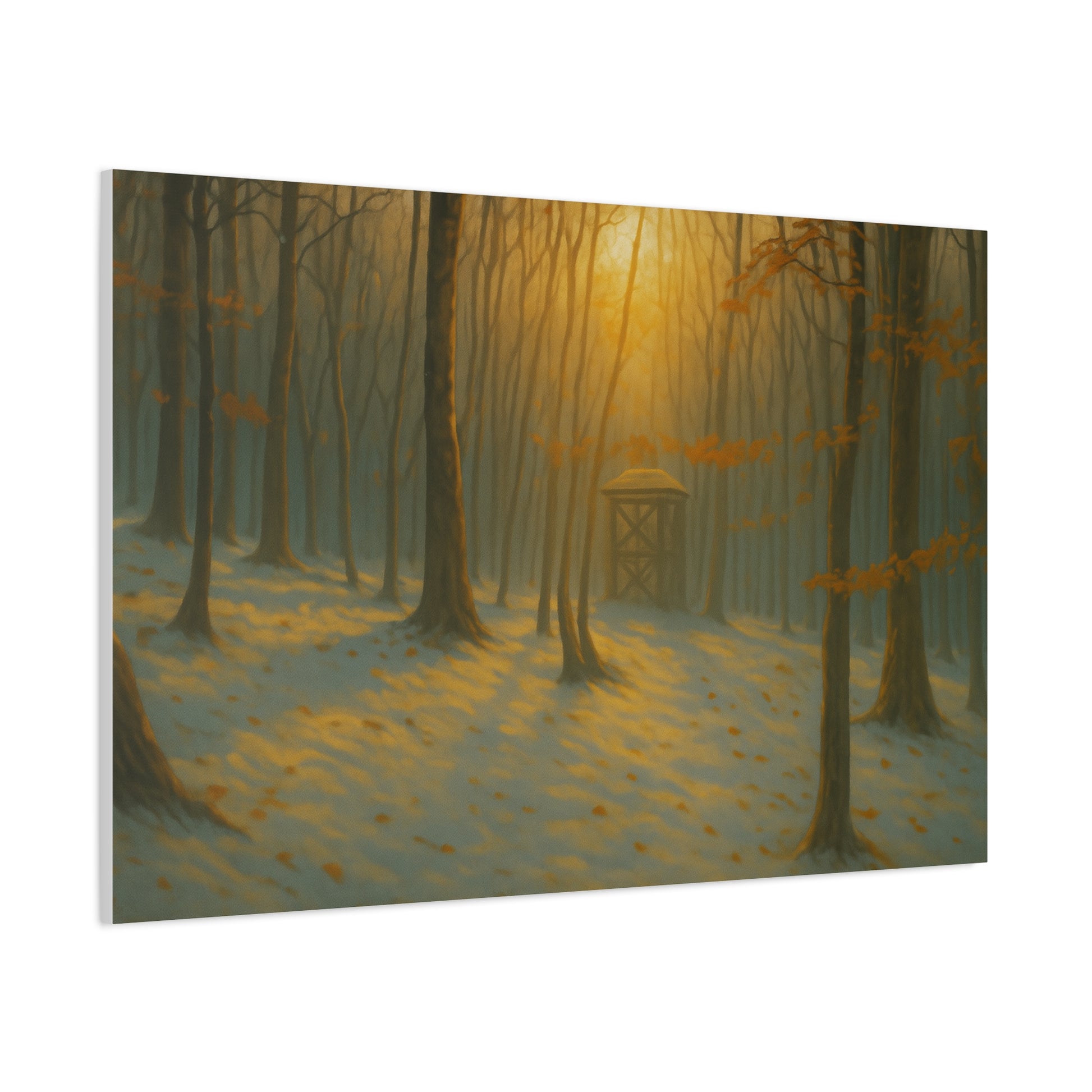 Matte Canvas Wall Art, Scenic Nature Print, Calm Forest Decor, Cozy Home Aesthetic, Autumn Landscape, Gift for Nature Lovers - TRV