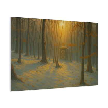 Matte Canvas Wall Art, Scenic Nature Print, Calm Forest Decor, Cozy Home Aesthetic, Autumn Landscape, Gift for Nature Lovers - TRV