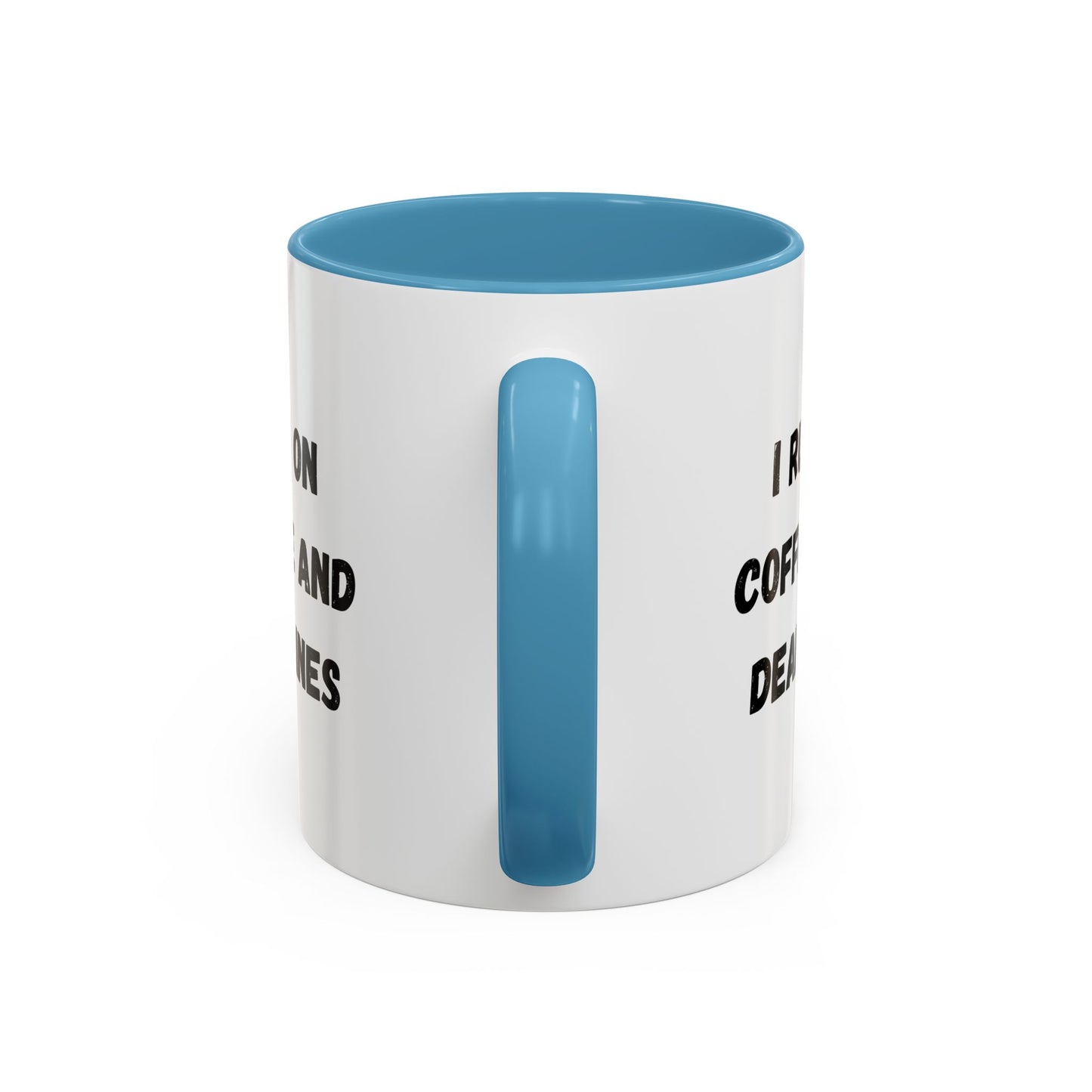 I Run on Coffee and Deadlines Mug, Motivational Coffee Cup, Office Mug, Gift for Writers, Caffeine Lover's Mug, Funny Coffee Cup