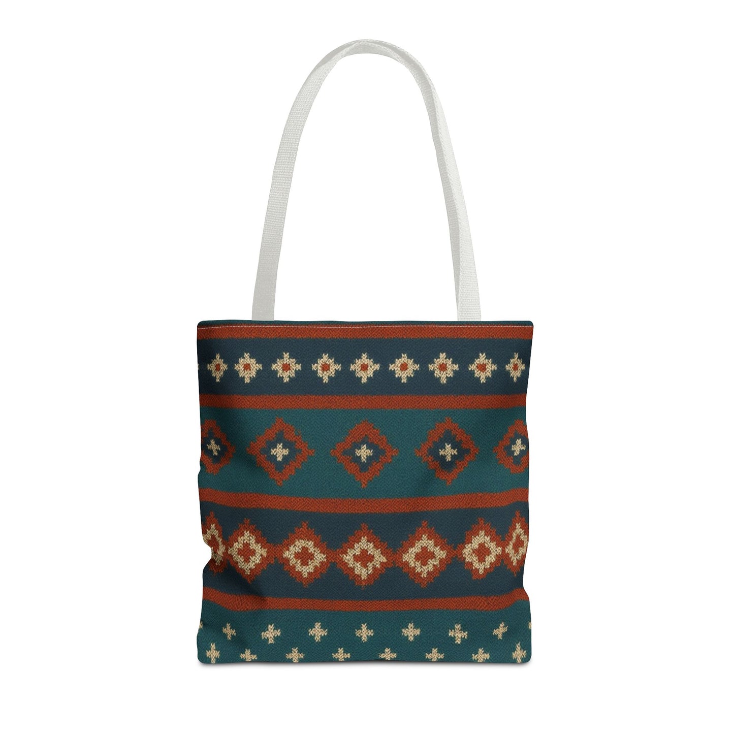 Southwestern Diamond Pattern Tote Bag | Aztec Tribal Geometric Print - TRV