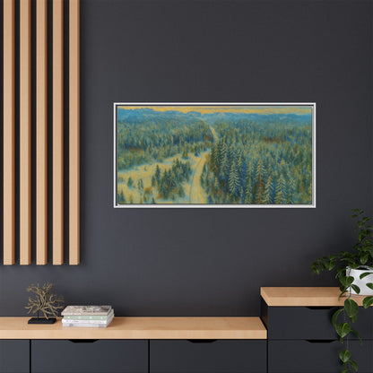 Framed Matte Canvas Art Print, Tranquil Forest Landscape, Home Decor for Nature Lovers, Wall Art for Living Room, Gift for Art Enthusiasts - TRV