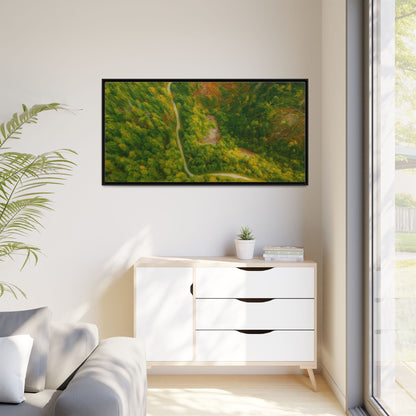 Framed Nature Canvas Art Print, Vibrant Forest Wall Decor, Abstract Landscape Artwork, Home Decoration, Gift for Nature Lovers - TRV