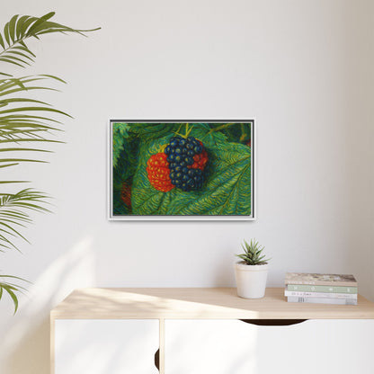 Van Gogh Style Blackberry Canvas Art, Framed Wall Decor, Botanical Print, Summer Home Decor, Gift for Garden Lovers - TRV