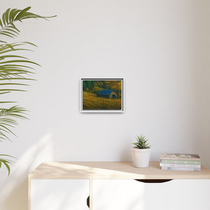 Framed Matte Canvas Print, Rustic Artwork, Farmhouse Decor, Nature Wall Art, Gift for Home, Autumn Decor, Landscape Painting