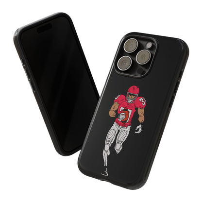 Football Player Tough Phone Case – Protective Black Sports iPhone Case