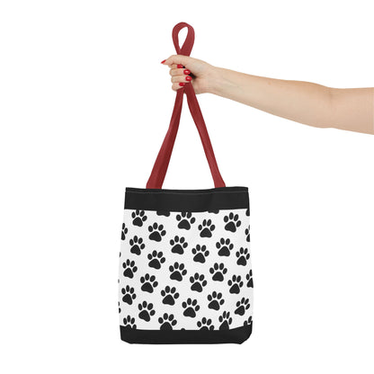 Paw Print Tote Bag, Dog Lover Gift, Shopping Tote, Eco-Friendly Bag, Pet Accessory, Animal Print Carryall - TRV