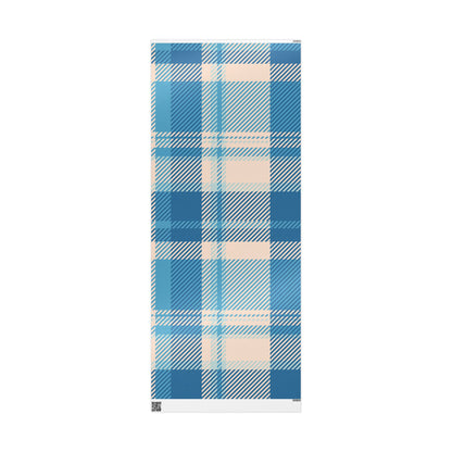 Blue Plaid Wrapping Paper Roll – Classic Plaid Gift Wrap for Birthdays & Holidays