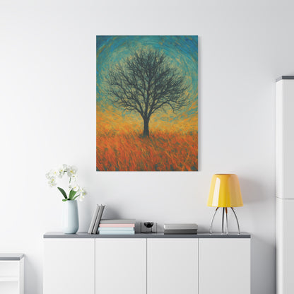 Artistic Tree Canvas Wall Art, Matte Stretched Canvas, Natural Decor for Home, Office, Gift for Nature Lovers, Bohemian Wall Decor