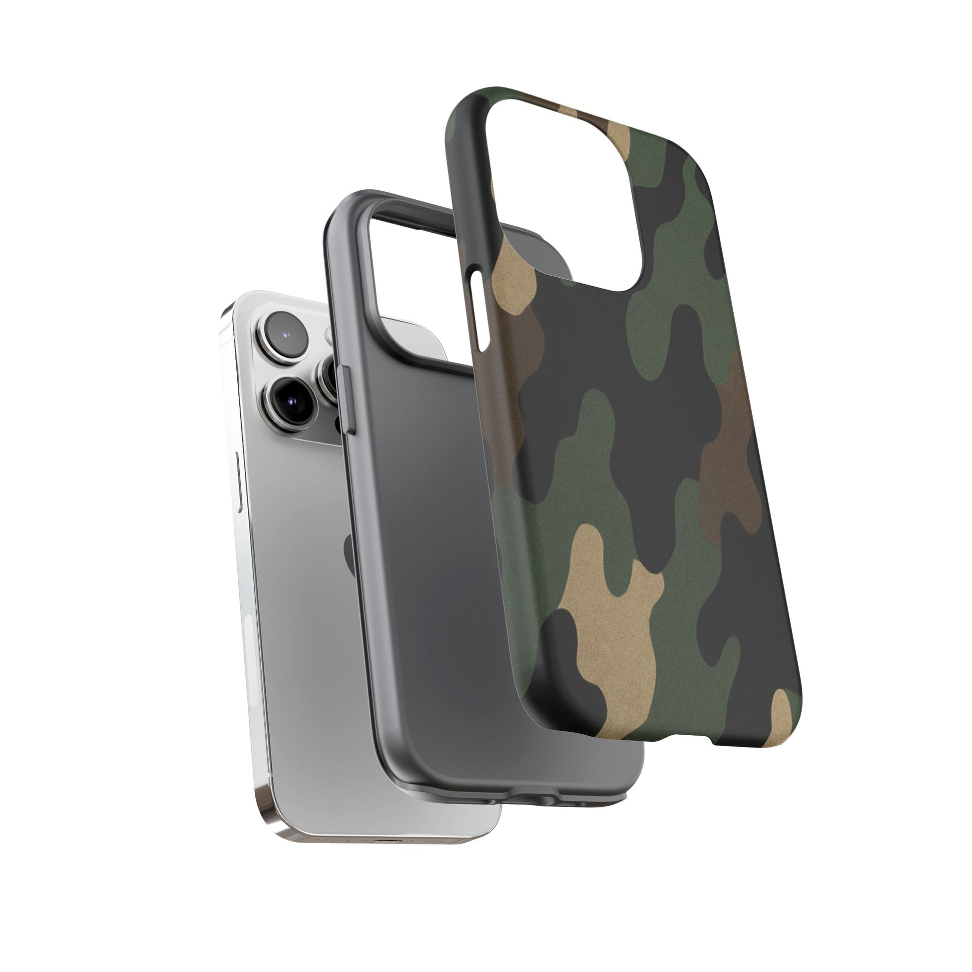 Camouflage Phone Case, Tough Phone Cover, Military Style Accessory, Protective Case for Men, Gifts for Soldiers - TRV
