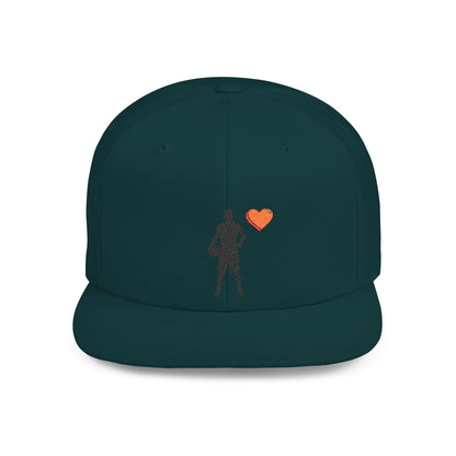 Sporty Love Flat Bill Snapback Hat – Adjustable Cap for Athletes, Casual Wear, Gifts for Sports Fans, Basketball Enthusiasts, Unique - TRV