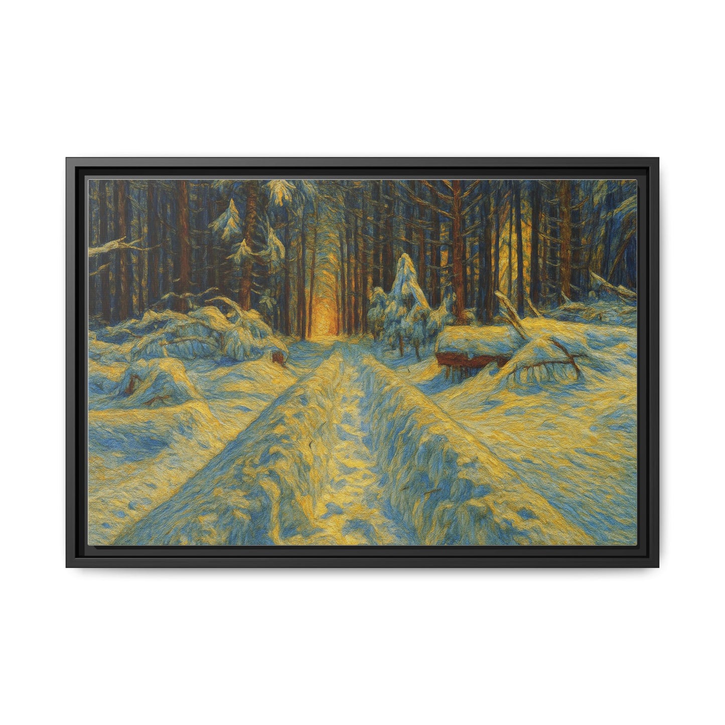 Canvas Art, Winter Landscape Wall Decor, Nature Lovers Gift, Seasonal Decor, Holiday Wall Art, Cozy Home Decoration, Framed Matte Canvas - TRV