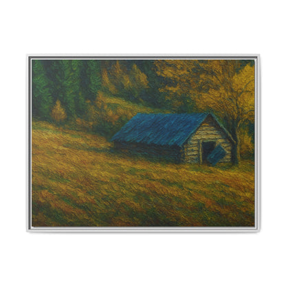 Framed Matte Canvas Print, Rustic Artwork, Farmhouse Decor, Nature Wall Art, Gift for Home, Autumn Decor, Landscape Painting