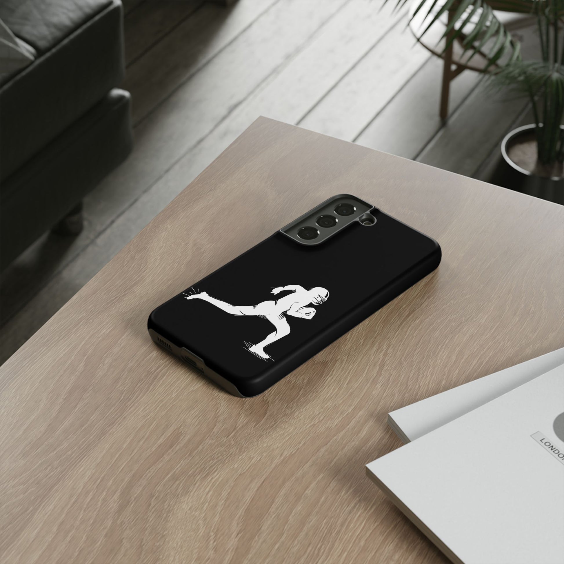 Football Player Phone Case, Tough Cases, Sports Phone Cover, Gift for Athletes, iPhone & Samsung Accessories, Running Player Design - TRV