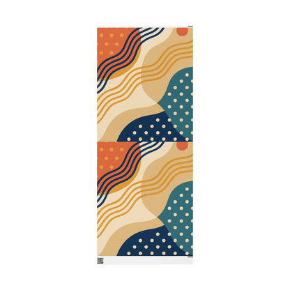 Abstract Retro Wave Wrapping Paper Roll — Mid-Century Geometric Gift Wrap