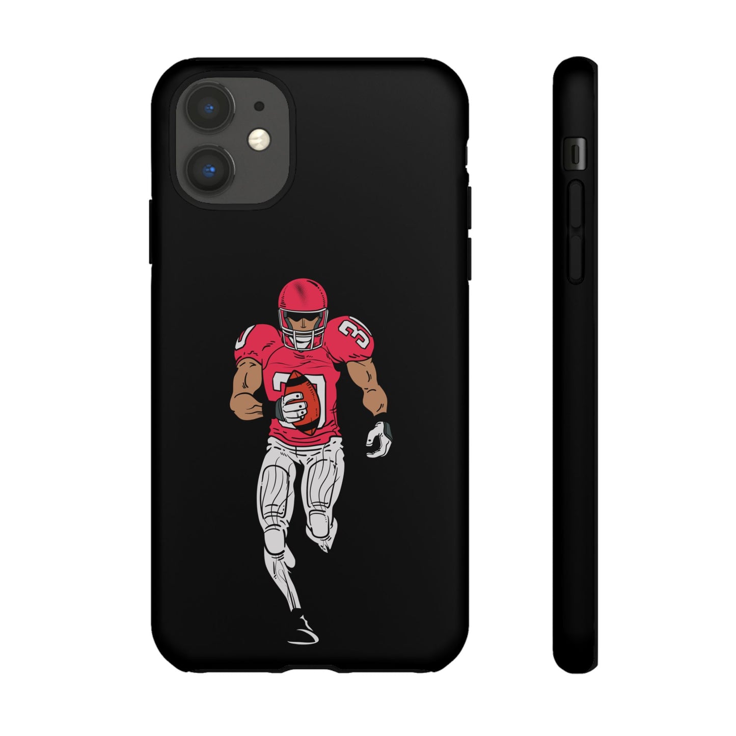 Football Player Tough Phone Case – Protective Black Sports iPhone Case