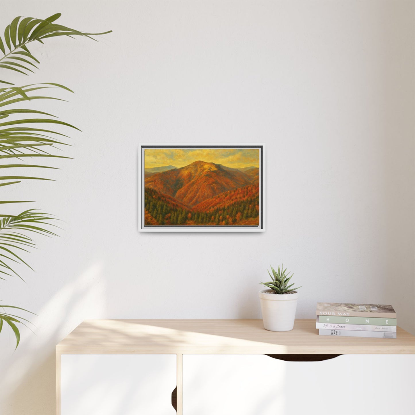 Autumn Landscape Wall Art, Cozy Home Decor, Nature Print, Framed Canvas, Fall Decorations, Gift Idea for Art Lovers - TRV