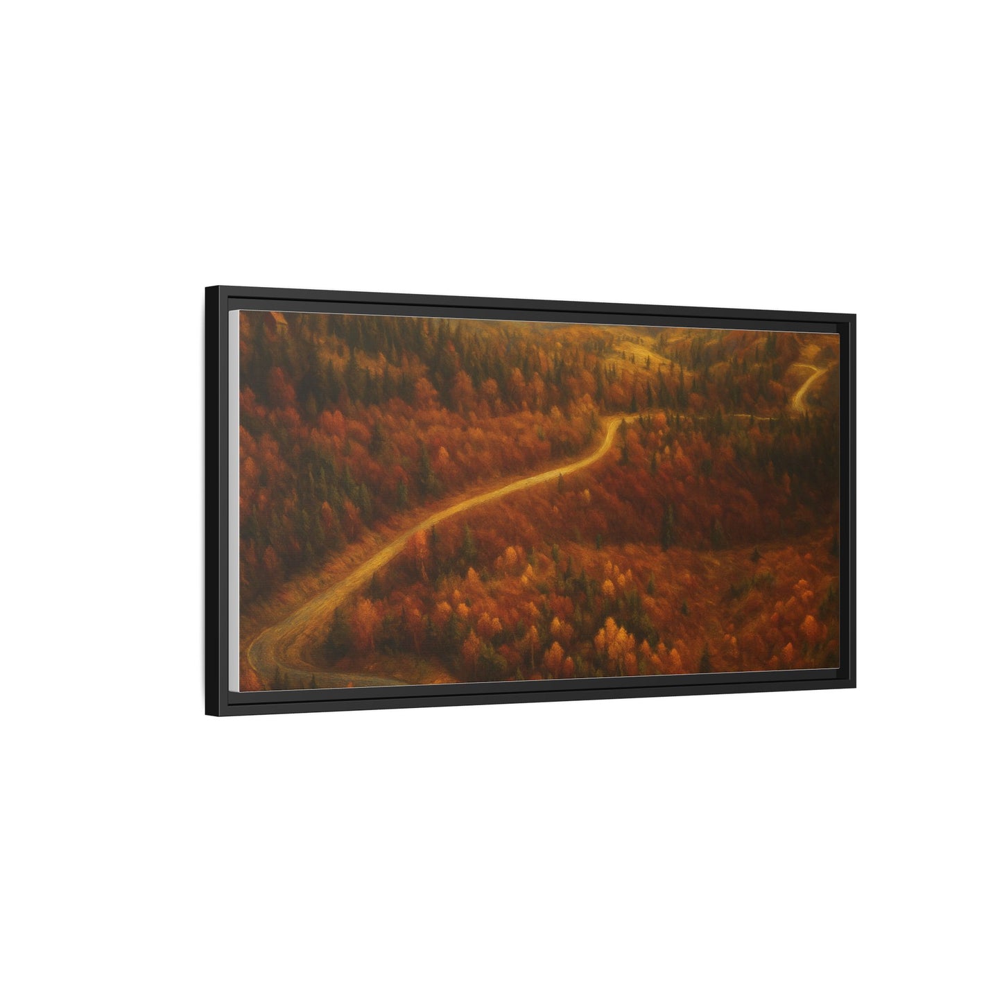 Autumn Landscape Framed Canvas Art, Cozy Home Decor, Warm Fall Vibes, Gift for Nature Lovers, Perfect for Thanksgiving - TRV
