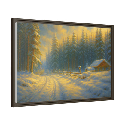 Wall Art Print, Winter Cabin Decor, Nature Scene, Holiday Gift, Cabin Vibes, Christmas Decoration, Matte Canvas, Framed - TRV