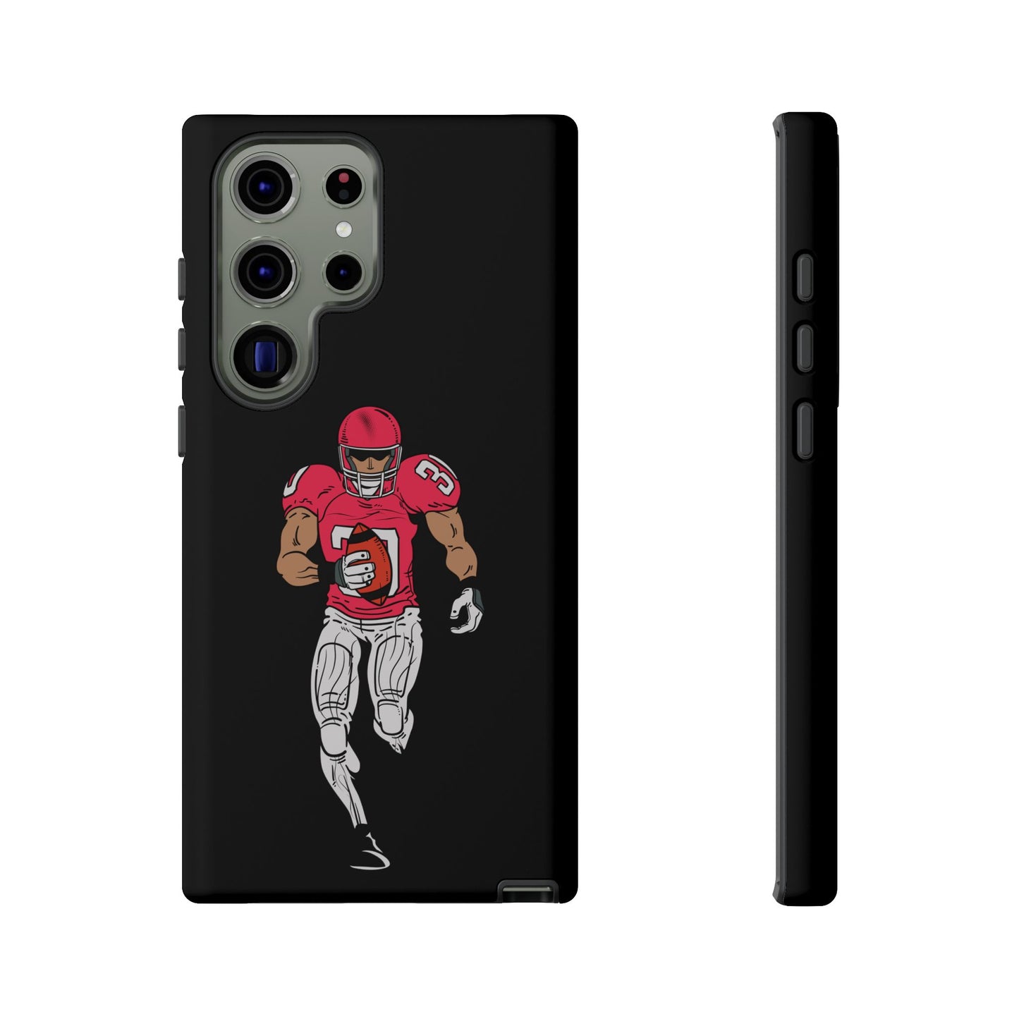 Football Player Tough Phone Case – Protective Black Sports iPhone Case