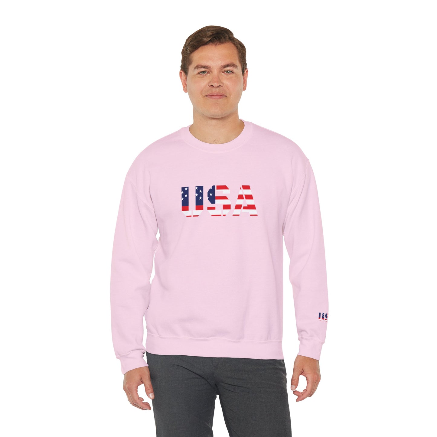 USA Flag Unisex Crewneck Sweatshirt, Cozy Apparel, Casual Wear, Independence Day Gift, Americana Style