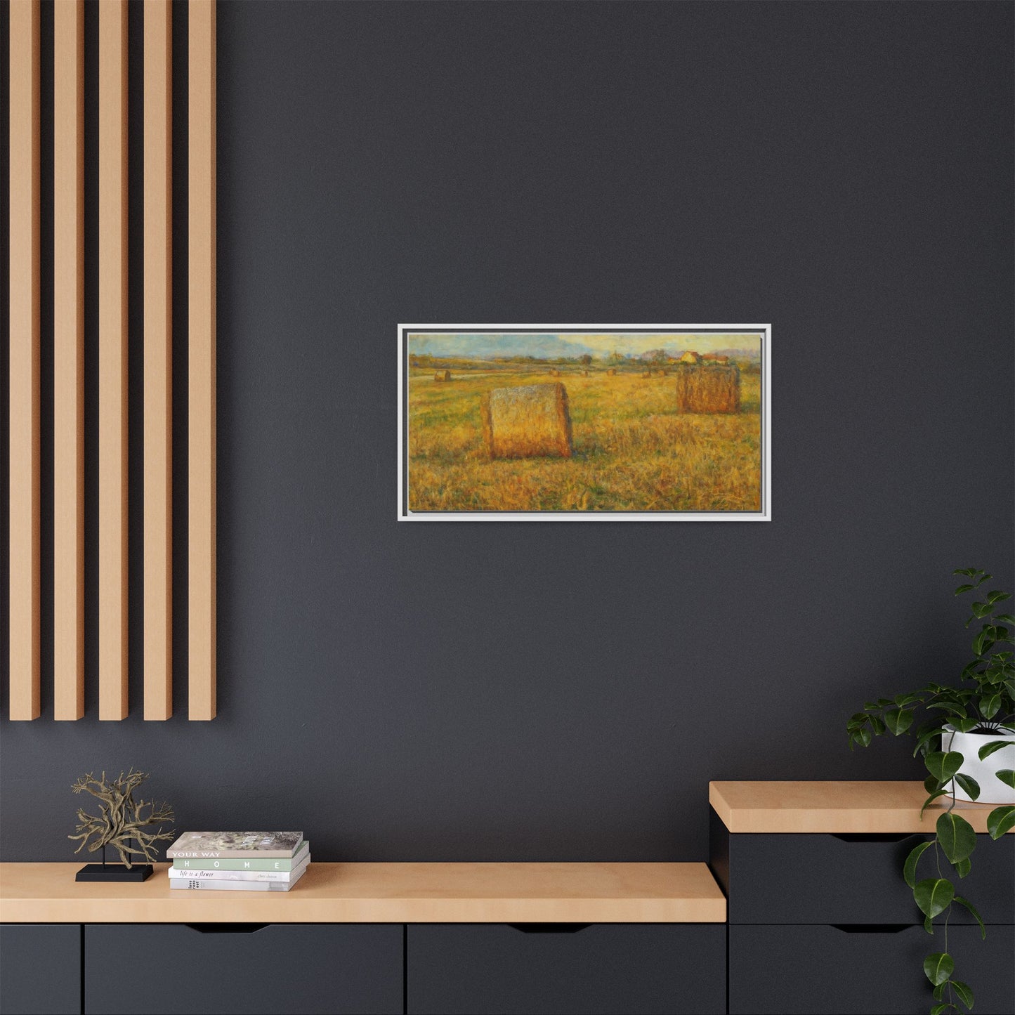 Framed Matte Canvas Wall Art - Rustic Farm Landscape, Country Decor, Home Gallery, Gift for Nature Lovers, Housewarming Decor - TRV