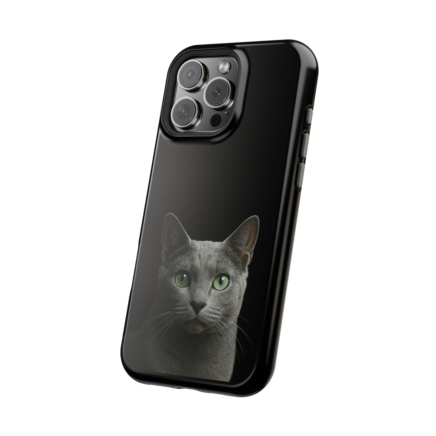 Russian Blue Cat Phone Case — Magnetic Impact-Resistant iPhone Cover