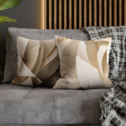 Beige Abstract Paper Swirl Pillowcase Spun Polyester Square Pillowcase