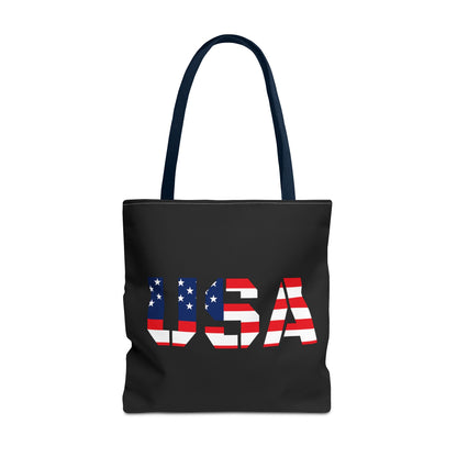Patriotic USA Print Tote Bag, Reusable Shopping Bag, 4th of July Gift, Summer Carryall, American Flag Style - TRV