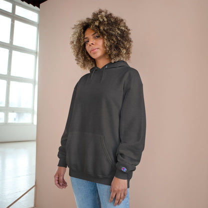 Champion Hoodie with Korean Finger Heart Graphic – Minimal White Pullover