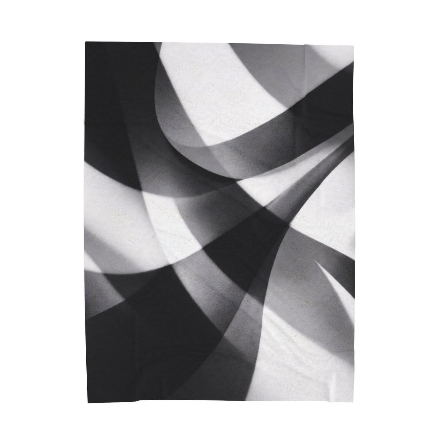 Black smoke abstract design velveteen plush blanket with monochrome swirl pattern, soft all-over print by Printify.
