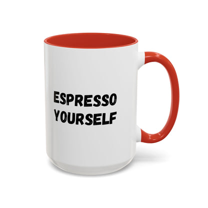 Espresso Yourself Coffee Mug - Fun Black Accented Mug for Coffee Lovers, Great Gift for Birthdays, Christmas, and Housewarming