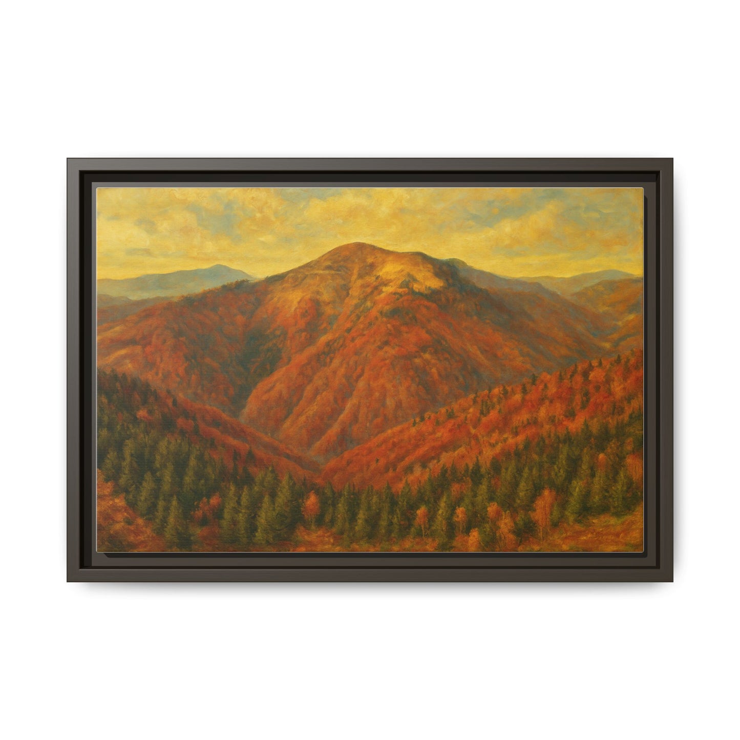 Autumn Landscape Wall Art, Cozy Home Decor, Nature Print, Framed Canvas, Fall Decorations, Gift Idea for Art Lovers - TRV