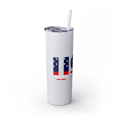 Skinny Tumbler — USA Flag 20oz Straw Tumbler (Patriotic Travel Cup)