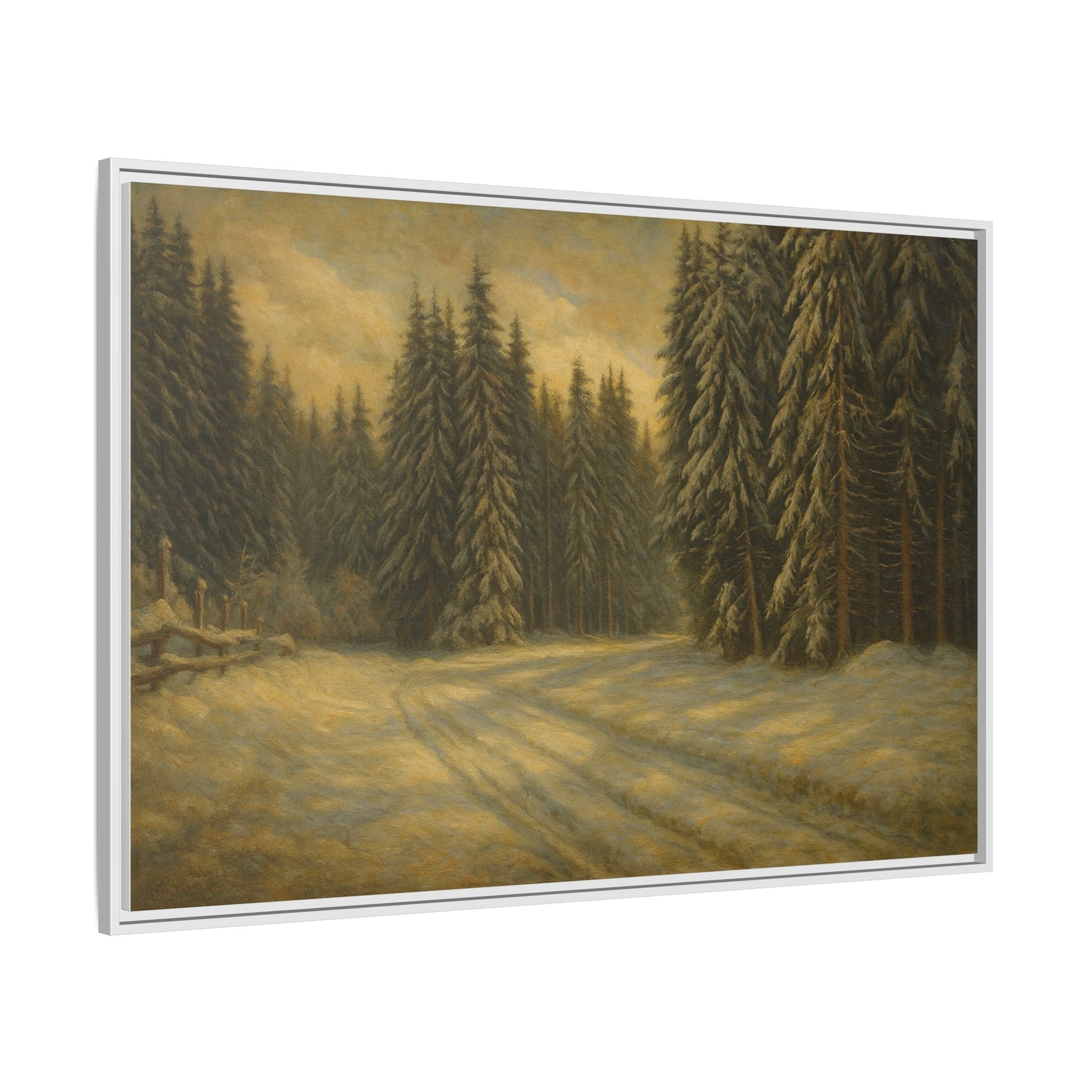 Framed Matte Canvas Wall Art - Serene Forest Landscape, Living Room Decor, Nature Print, Home Aesthetic, Gift for Nature Lovers, Wall [...] - TRV
