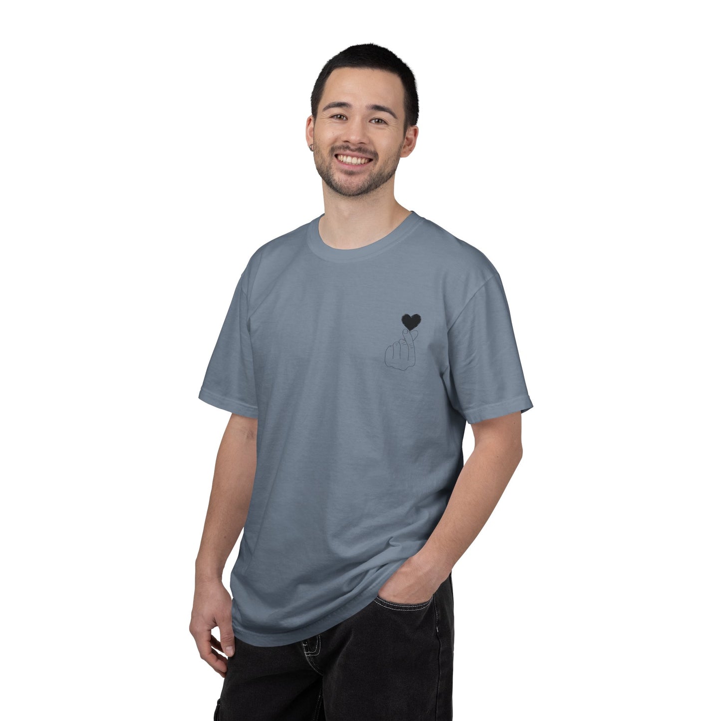 Unisex Garment-Dyed T-Shirt with Heart Design | Casual Trendy Wear for All Occasions