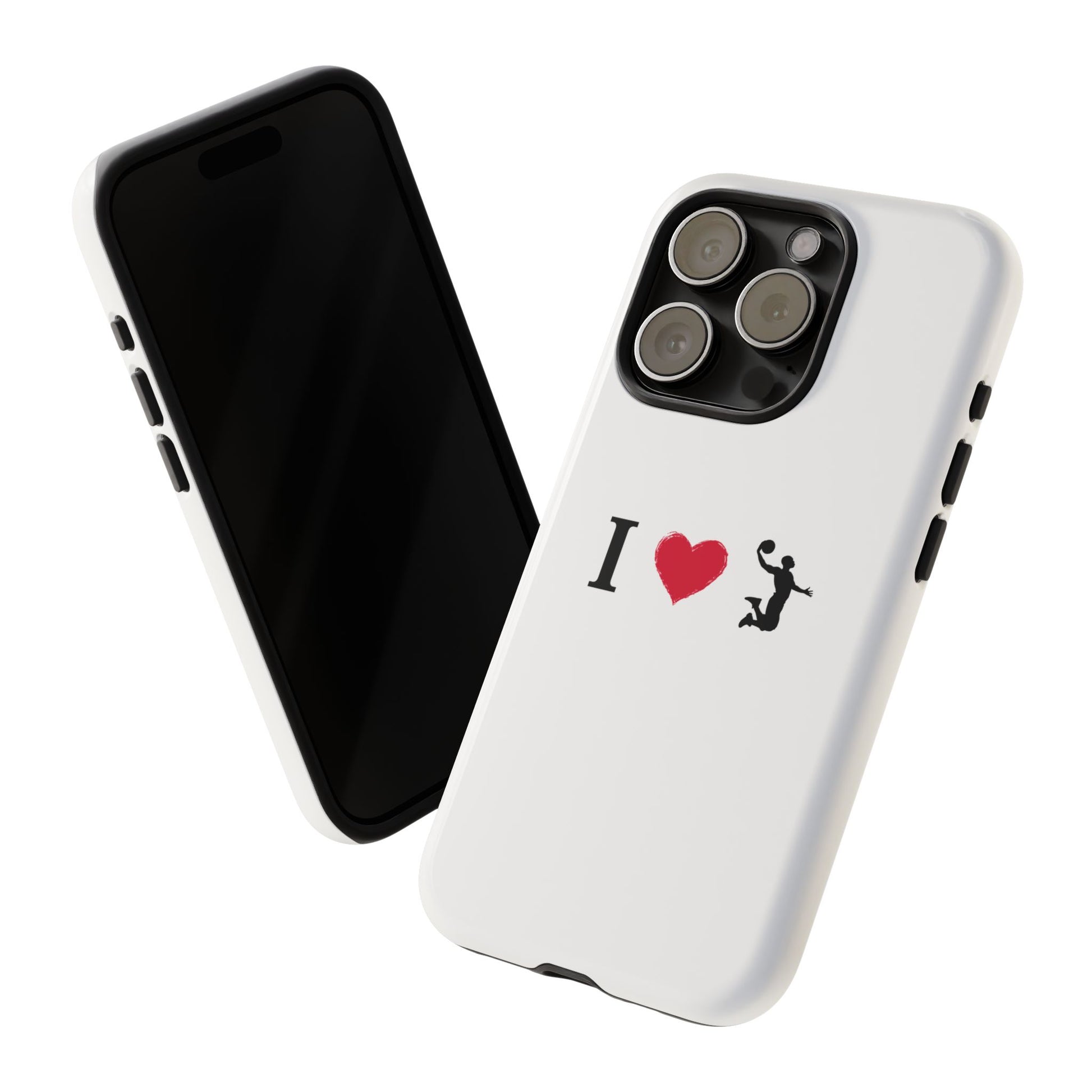 I Love Basketball Phone Case, Sporty Cell Cover, Basketball Gift for Players, Tough Cases, Love for Sports Accessories - TRV