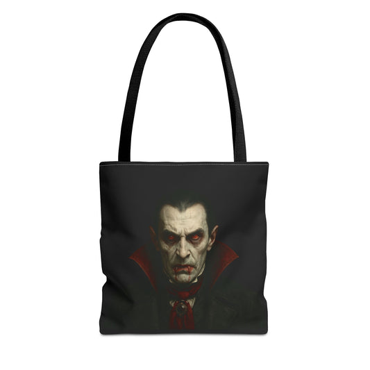 Vampire Haunted Tote Bag, Spooky Shopping Bag, Halloween Accessory, Gothic Style Handbag, Perfect for Halloween Parties, Unisex Tote - TRV
