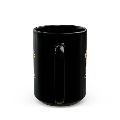 Irreverent Merry Christmas Mug — Funny Santa Coffee Mug (Black, 11/15oz)
