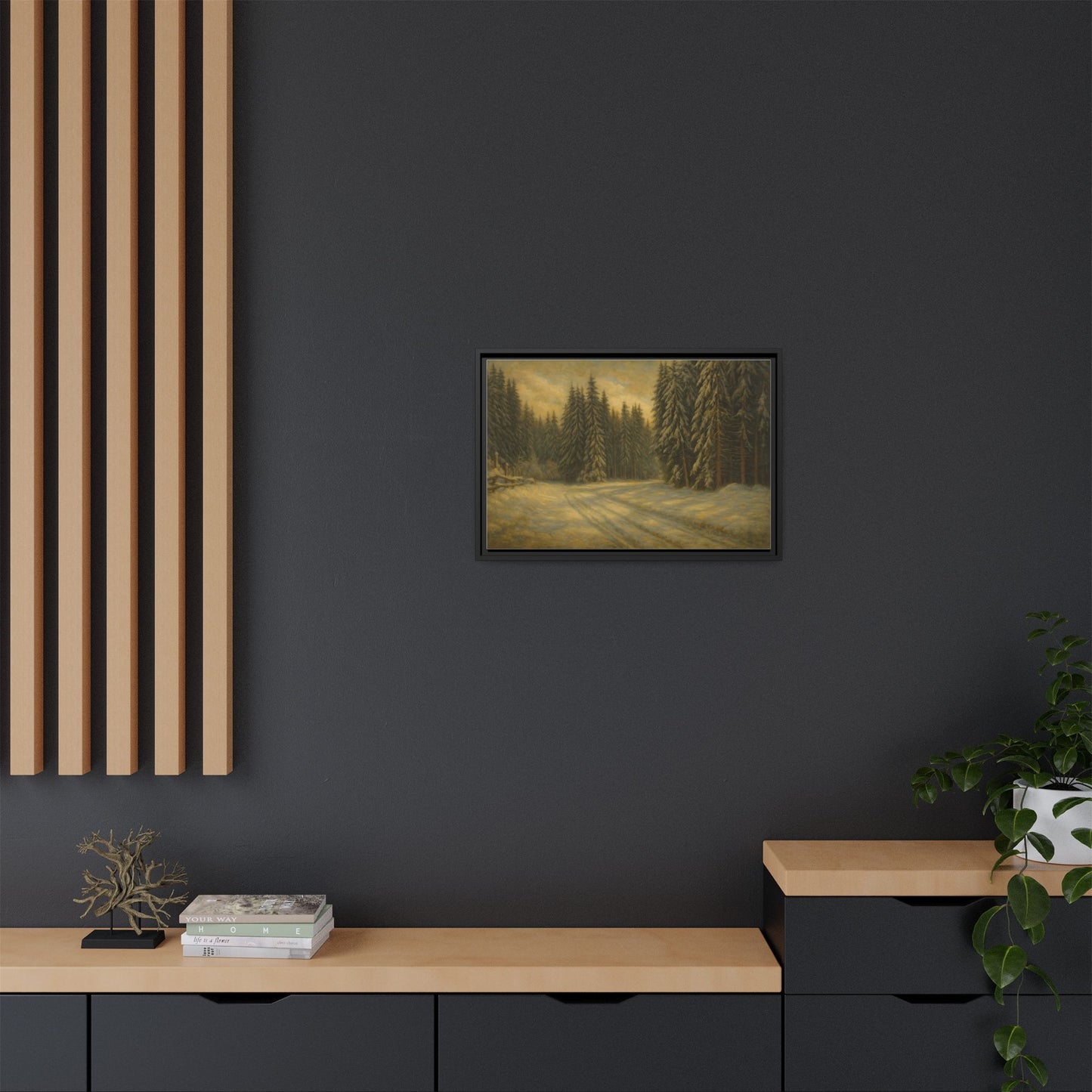 Framed Matte Canvas Wall Art - Serene Forest Landscape, Living Room Decor, Nature Print, Home Aesthetic, Gift for Nature Lovers, Wall [...] - TRV