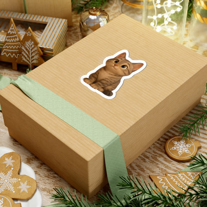 Adorable Cat Kiss-Cut Stickers, Cute Cat Decor, Pet Lover Gifts, Laptop Stickers, Kids' Room Decor - TRV