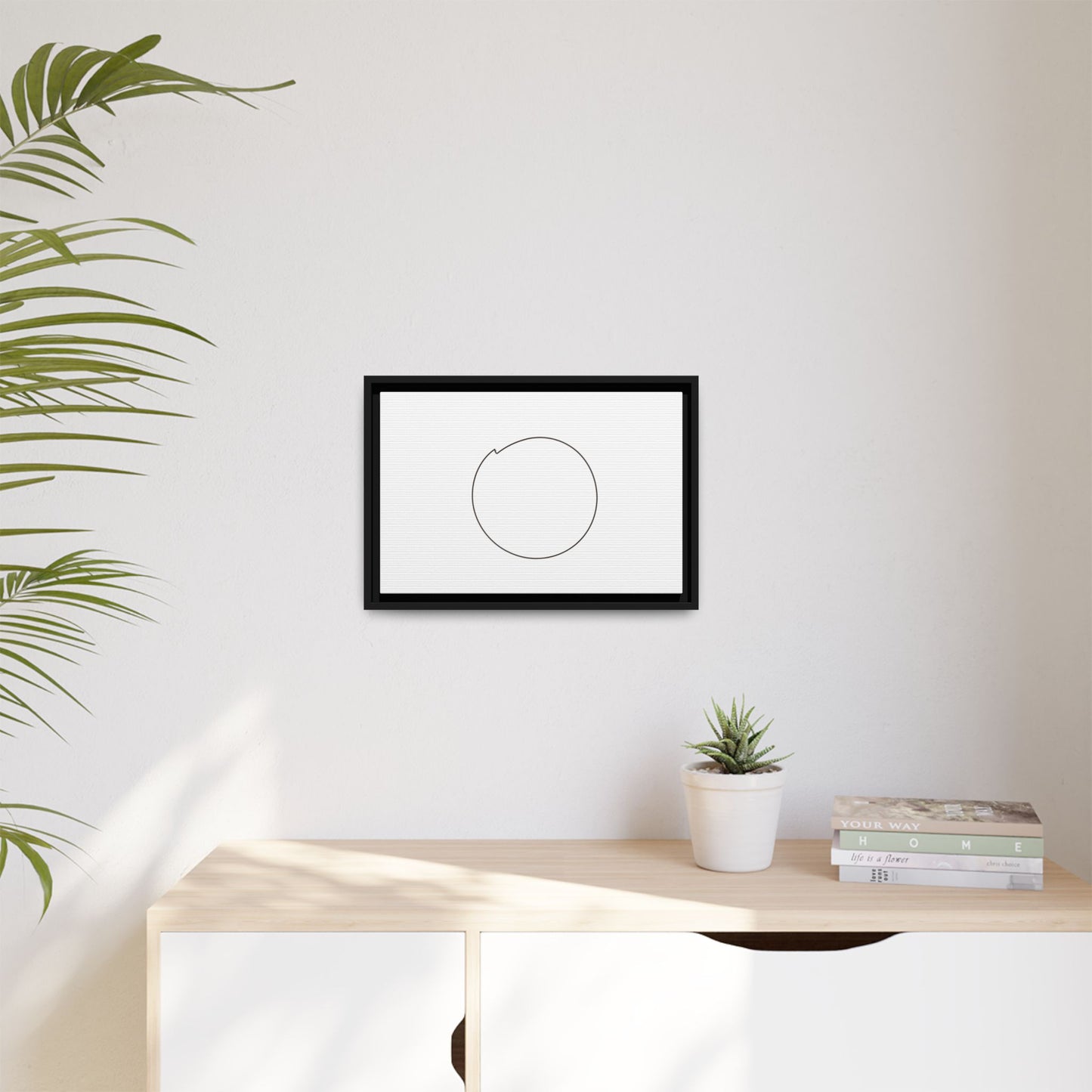 Minimal Circle Line Matte Canvas Framed | Modern Abstract Wall Art