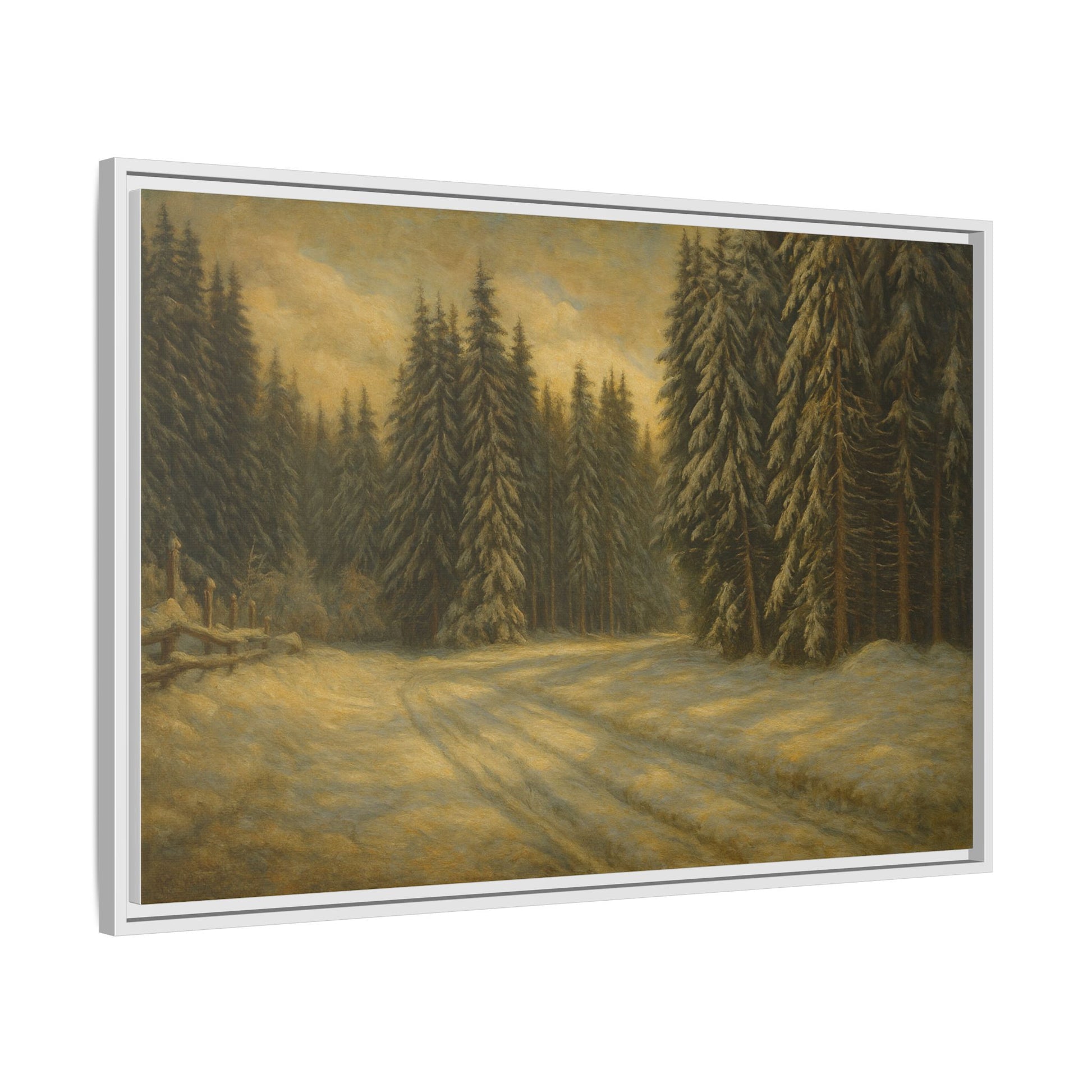 Framed Matte Canvas Wall Art - Serene Forest Landscape, Living Room Decor, Nature Print, Home Aesthetic, Gift for Nature Lovers, Wall [...] - TRV
