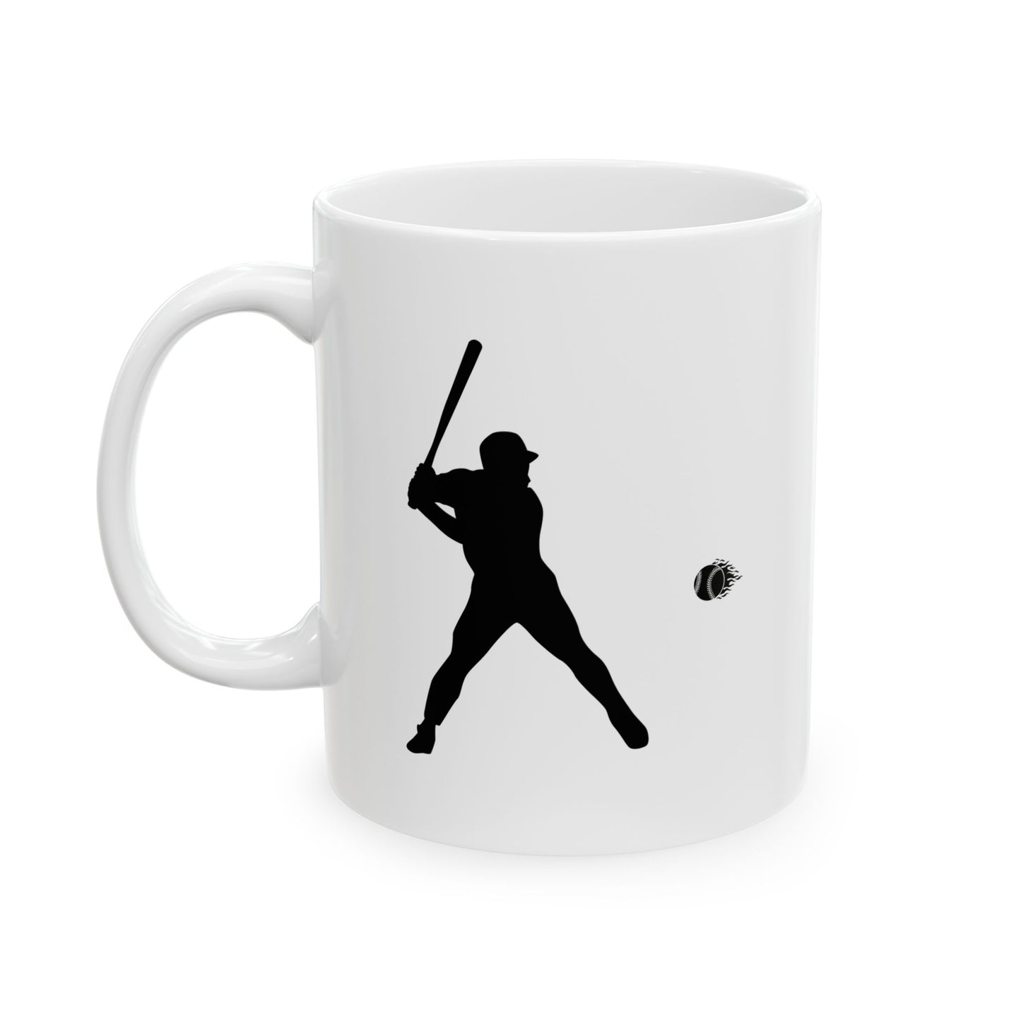 Baseball Ceramic Mug, Unique Gift for Art Lovers, Coffee Tea Cup, Home Decor, Minimalist Design, Ideal for Birthdays and Holidays