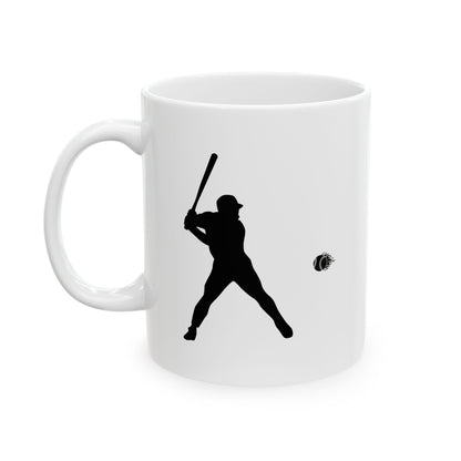 Baseball Ceramic Mug, Unique Gift for Art Lovers, Coffee Tea Cup, Home Decor, Minimalist Design, Ideal for Birthdays and Holidays
