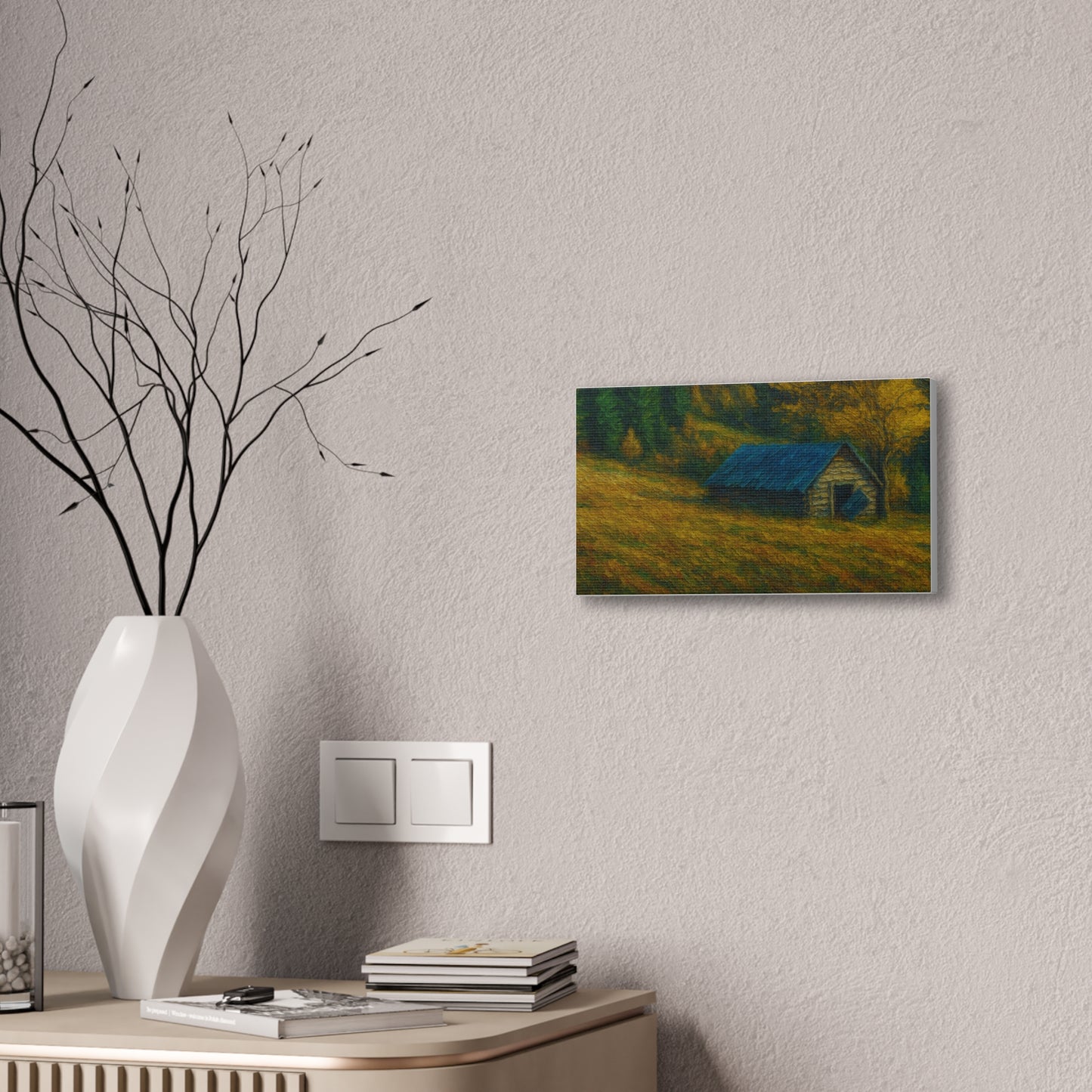 Rustic Canvas Wall Art, Nature Landscape Painting, Autumn Decor, Farmhouse Wall Art, Cozy Home Decoration - TRV
